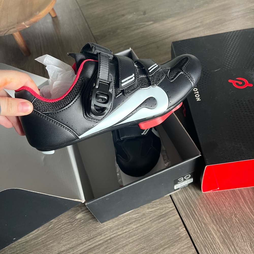 Worn once! With box ; Peloton Black Cycling Shoes